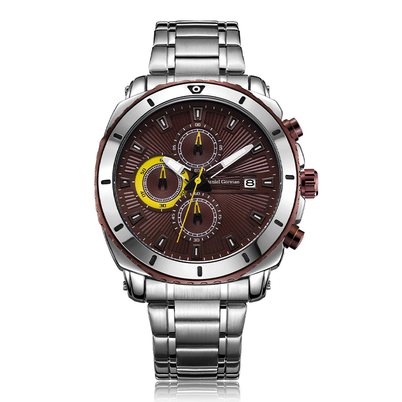 Dniel Gorman Edelstahl Luxus wasserdichte Quarz OEM Brand Hände Armbanduhren benutzerdefinierte Logo Handgelenk Wache Männer