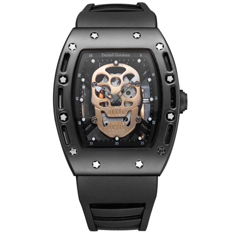 Fashion Skull Men \'s Quartz Watch Daniel Gorman Go11 Creative Dial Watch für Männer Uhr Gold Leben wasserdichte Männers Uhren Sportstil